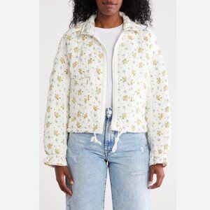 BLANKNYC Cropped Quilted Jacket Sun Bathed Floral  (M)